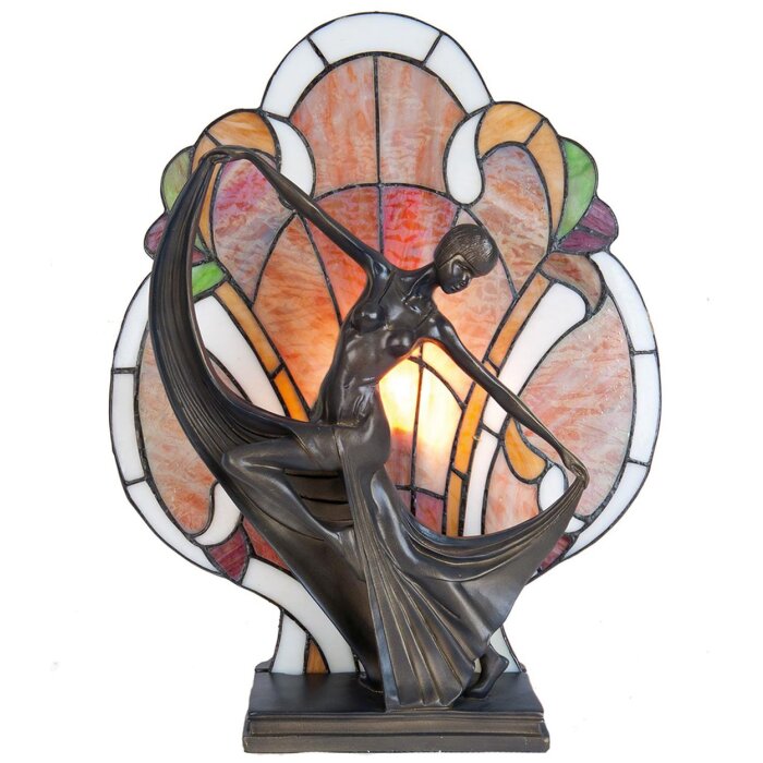 Stolná lampa Tiffany 35x15x44 cm hnedej farby