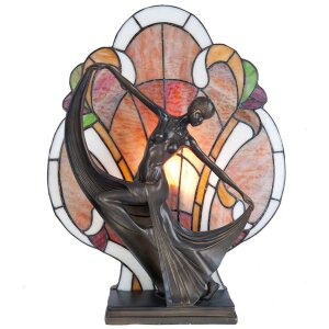 Stolná lampa Tiffany 35x15x44 cm hnedej farby