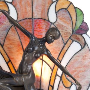 Stolná lampa Tiffany 35x15x44 cm hnedej farby