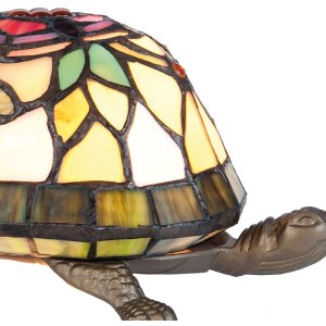 LumiLamp 5LL-5787 Tiffany stolová lampa 15x22x13 cm hnedočervené sklo korytnačka