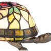 LumiLamp 5LL-5787 Tiffany stolová lampa 15x22x13 cm hnedočervené sklo korytnačka
