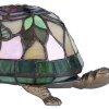 LumiLamp 5LL-5787 Tiffany stolová lampa 15x22x13 cm hnedočervené sklo korytnačka