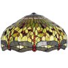 LumiLamp 5LL-9200GR Tienidlo Tiffany Ø 51x30 cm Zelená červená sklenená vážka