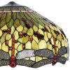 LumiLamp 5LL-9200GR Tienidlo Tiffany Ø 51x30 cm Zelená červená sklenená vážka