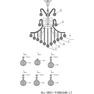 Luster zo železa a skla Ø 50 cm - 5LL-CR31 Clayre Eef