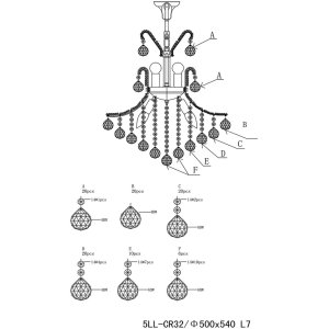 Luster zo železa a skla Ø 50 cm - 5LL-CR32 Clayre Eef