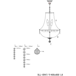 Luster zo skla a železa Ø 40 cm - 5LL-CR47 Clayre Eef