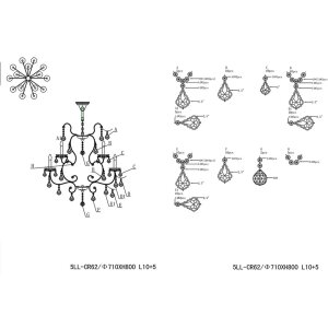Luster zo železa a skla Ø 71 cm - 5LL-CR62 Clayre Eef