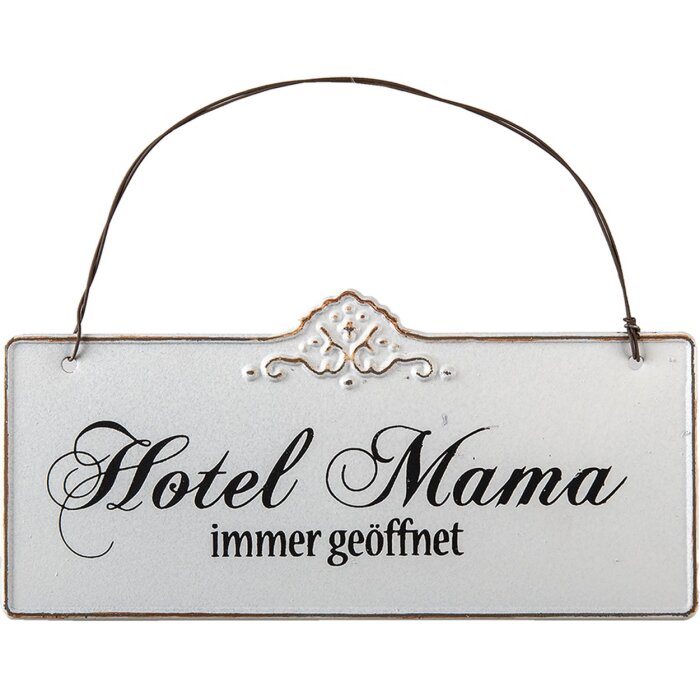 Textová tabuľka Hotel Mama - 63145 Clayre Eef biela