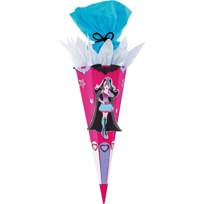 Goldbuch Bastelset Schultüte Lady Vampire, Farbe: Schwarz, Größe: 70 cm