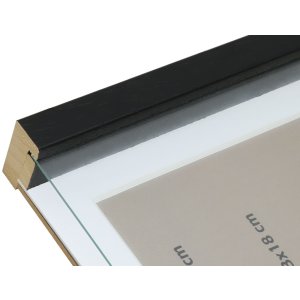 Rám na obraz s paspartou z čierneho dreva 18,0 x24,0 cm;13,0 x18,0 cm S223K