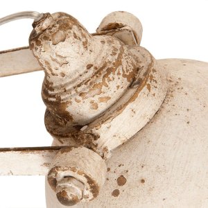 Clayre & Eef 6LMP481W Nástenné svietidlo 21x30x19 cm biela železná okrúhla nástenná lampa