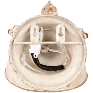 Clayre & Eef 6LMP481W Nástenné svietidlo 21x30x19 cm biela železná okrúhla nástenná lampa