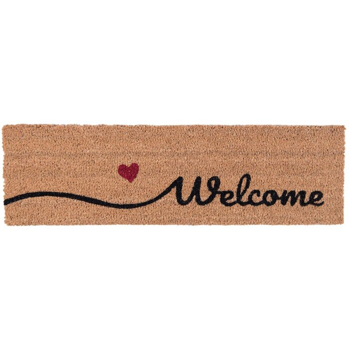 Clayre & Eef MC128 Rohožka na dvere Welcome hnedá 75x22x2 cm