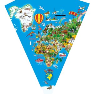 Goldbuch školský kužeľ mapa sveta 70 cm okrúhly plstený uzáver oranžový