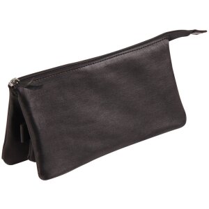 Kožený peračník 3 priehradky čierny