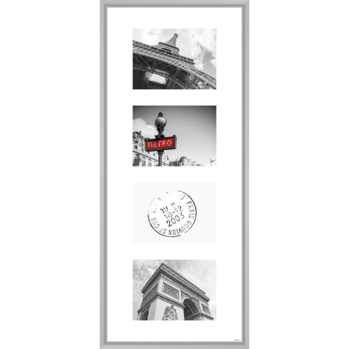 Hliníkový rám Gallery Junior strieborný 4 fotografie 13x18 cm
