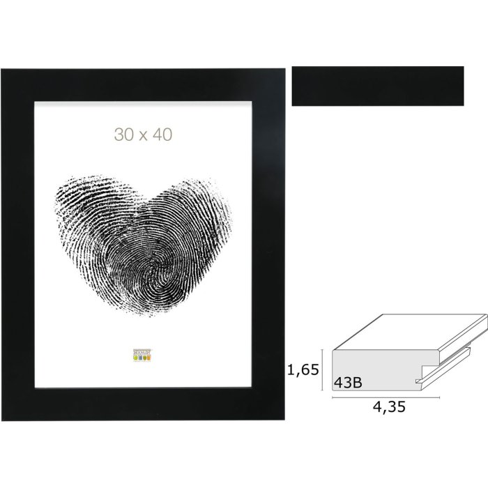 Rám obrazu čierne drevo S43BK