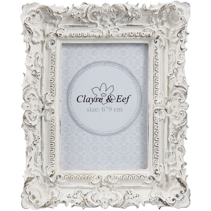 Fotorámik Clayre & Eef 2F0506 - 10x2x12 cm - 6x9 cm biely