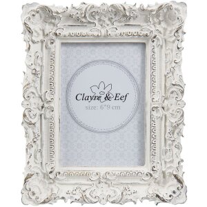 Fotorámik Clayre & Eef 2F0506 - 10x2x12 cm - 6x9 cm biely