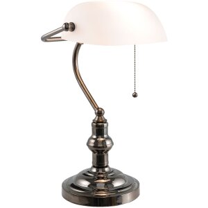 Stolná lampa biela Clayre & Eef 5LL-5100W - 27x23x42 cm E27 - Max. 1x 60Watt biela