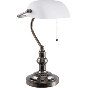 Stolná lampa biela Clayre & Eef 5LL-5100W - 27x23x42 cm E27 - Max. 1x 60Watt biela