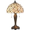 LumiLamp 5LL-5181 Tiffany stolová lampa Ø 30x50 cm Béžová Hnedé sklo polkruh