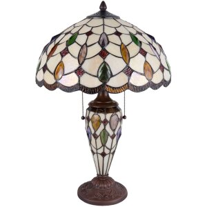 Stolná lampa Tiffany Clayre & Eef 5LL-5182 - Ø 40x60 cm E27- Max.2x60 W - E14 - Max.1x15W multi