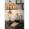 Stolná lampa Tiffany Clayre & Eef 5LL-5182 - Ø 40x60 cm E27- Max.2x60 W - E14 - Max.1x15W multi