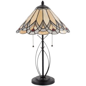 Stolná lampa Tiffany Clayre & Eef 5LL-5186 - Ø 40x60 cm - E27 - Max. 2x60 W multi