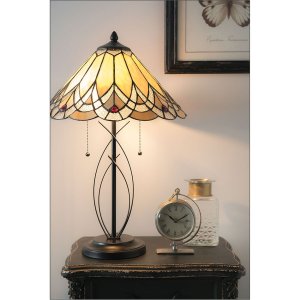 Stolná lampa Tiffany Clayre & Eef 5LL-5186 - Ø 40x60 cm - E27 - Max. 2x60 W multi