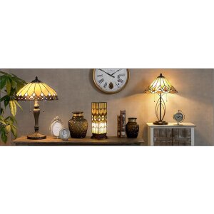 Stolná lampa Tiffany Clayre & Eef 5LL-5186 - Ø 40x60 cm - E27 - Max. 2x60 W multi