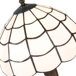 Stolná lampa Tiffany Clayre & Eef 5LL-5936 - Ø 25x43 cm - E27-max 1x40W biela