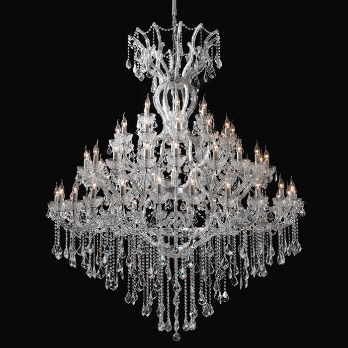 Luster Clayre & Eef 5LL-CR56 - 200-270 x Ø170 cm 60xE14 transparentný