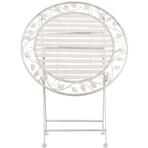 Stôl s 2 stoličkami Clayre & Eef 5Y0385 - Ø 70x77 cm - 40x52x93 cm (2) biely