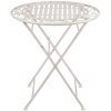 Stôl s 2 stoličkami Clayre & Eef 5Y0385 - Ø 70x77 cm - 40x52x93 cm (2) biely