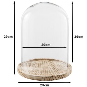Sklenený zvon Clayre & Eef 6GL2171 - Ø 23x29 cm transparentný