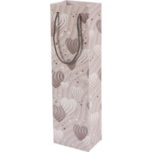 Vrecko na fľašu Silver Hearts 36 x 10,5 cm