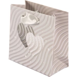 Darčekové vrecko Silver Hearts 10 x 5 cm