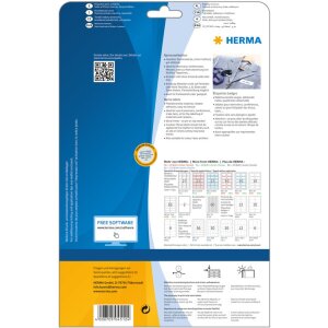 Štítky Herma SPECIAL, odnímateľné, A4, 63,5 x 29,6 mm, biele červené pruhy, z acetátového hodvábu, s možnosťou tlače