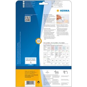 Štítky Herma SPECIAL, odnímateľné, A4, 80 x 50 mm, biele, oddeliteľné, z acetátového hodvábu, s možnosťou tlače