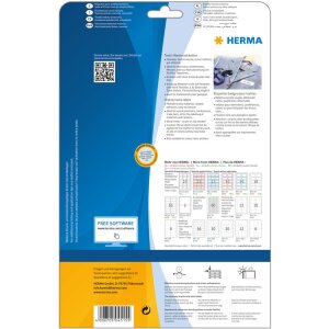 Štítky Herma SPECIAL, odnímateľné, A4, 88,9 x 33,8 mm, biele, z acetátového hodvábu, s možnosťou tlače