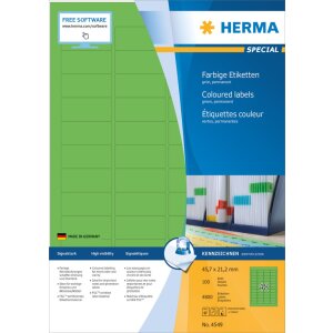 Farebné etikety Herma SPECIAL, A4, 45,7 x 21,2 mm,...