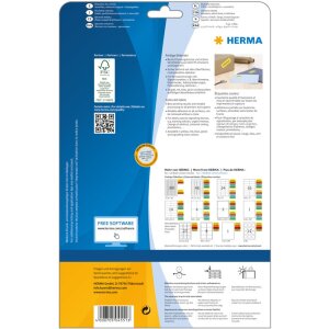 Farebné etikety Herma SPECIAL A4, 105 x 37 mm, žltý snímateľný matný papier
