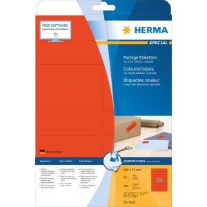 Farebné etikety Herma SPECIAL A4, 105 x 37 mm,...