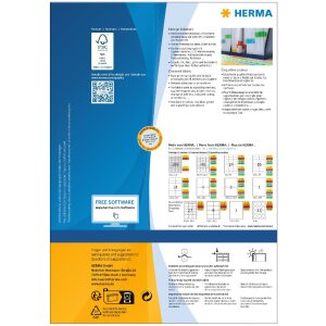Farebné štítky Herma SPECIAL, A4, 105 x 42,3 mm, žlté, permanentné lepidlo