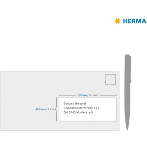 Farebné štítky Herma SPECIAL, A4, 105 x 42,3 mm, modré, permanentné lepidlo