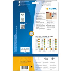 Farebné etikety Herma SPECIAL, A4, 105 x 148 mm, červené, odnímateľné