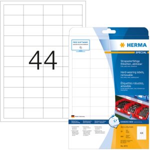 Herma SPECIAL Fóliové etikety odolné voči poveternostným vplyvom, A4, 48,3 x 25,4 mm, biele, extrémne silná priľnavosť, odnímateľné