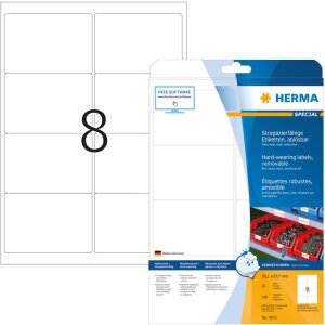 Herma SPECIAL Fóliové etikety odolné voči poveternostným vplyvom, A4, 99,1 x 67 mm, biele, extrémne silná priľnavosť, odnímateľné